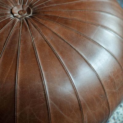 Gallery Interiors Banbridge Leather Pouffe
