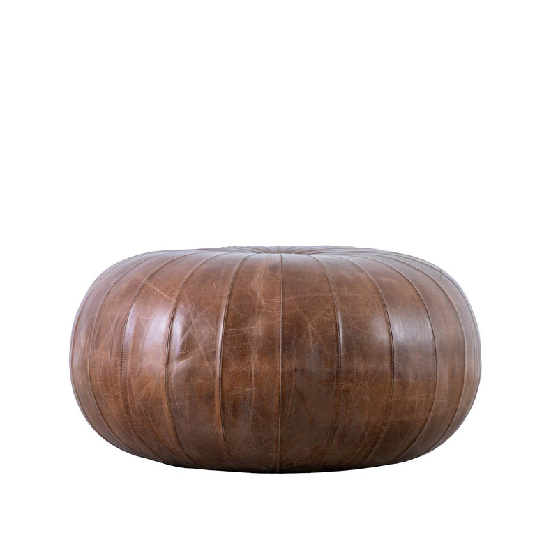 Gallery Interiors Banbridge Leather Pouffe