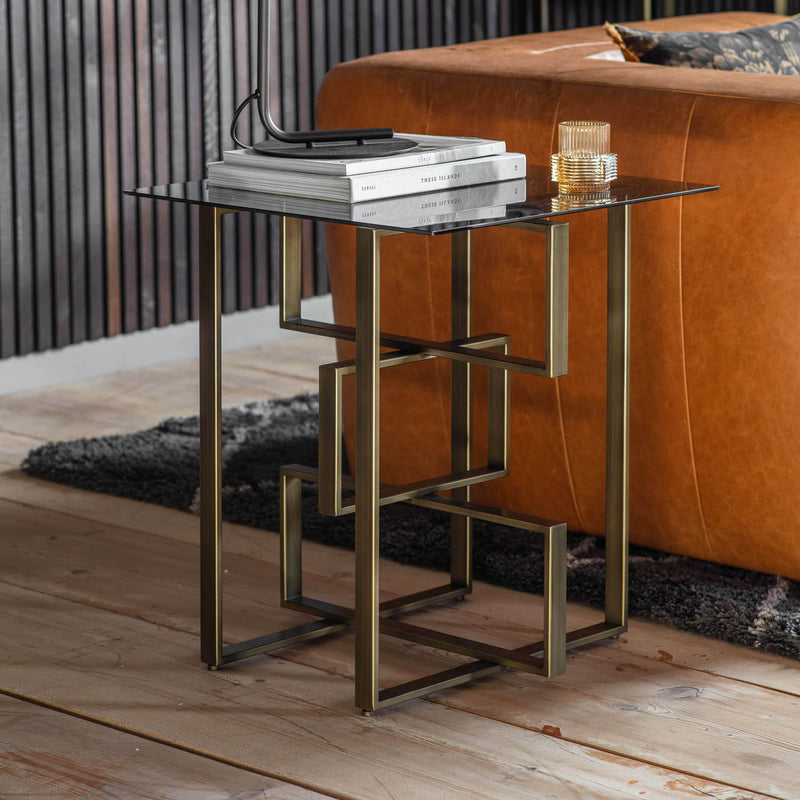 Gallery Interiors Thornton Side Table Bronze