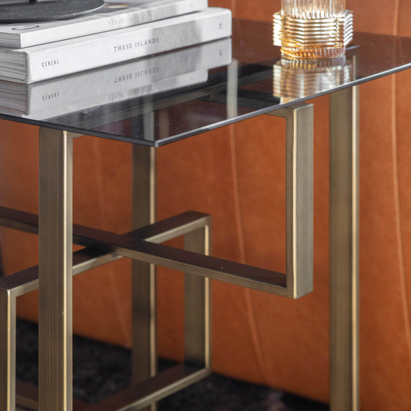 Gallery Interiors Thornton Side Table Bronze