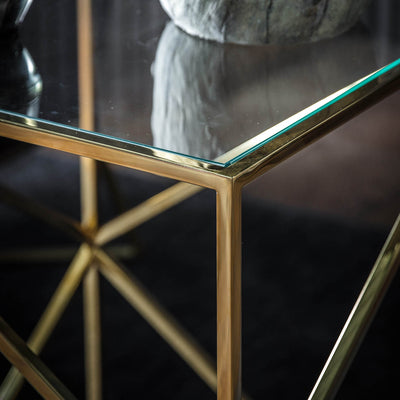 Gallery Interiors Parma Side Table Gold Small