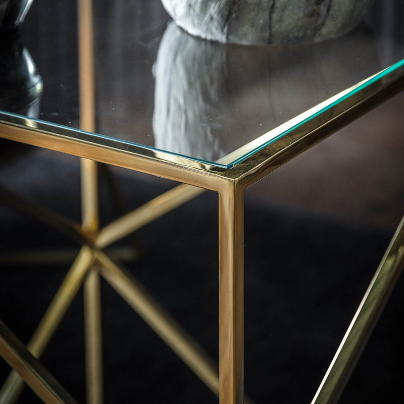 Gallery Interiors Parma Side Table Gold Small