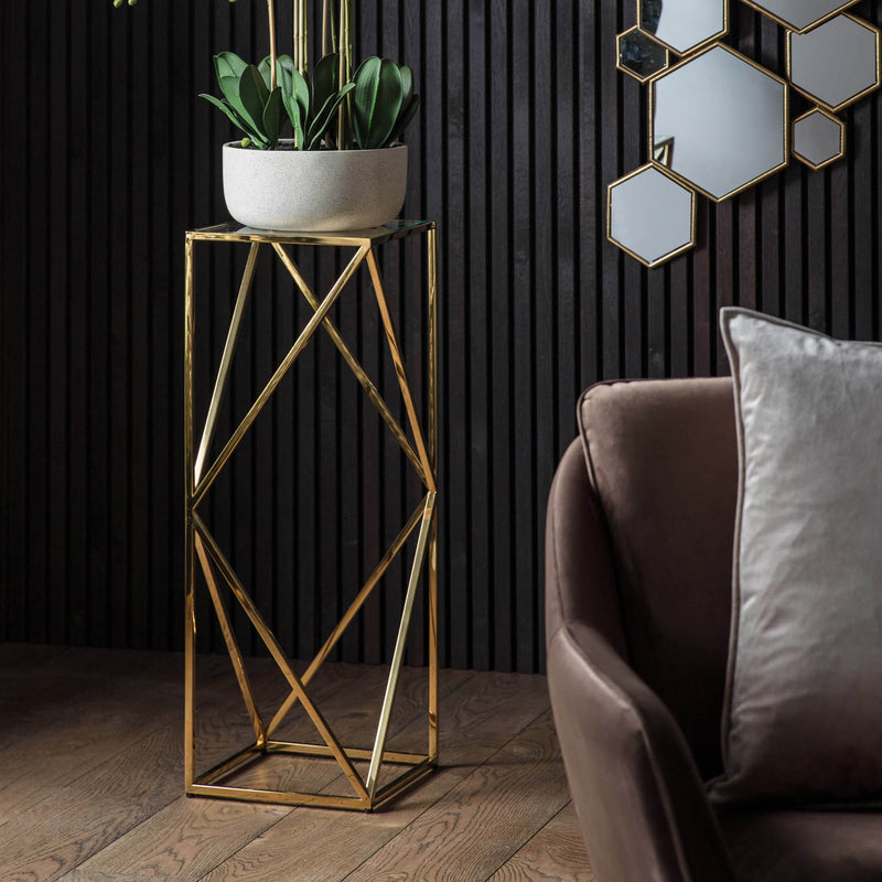 Gallery Interiors Parma Side Table Gold Large
