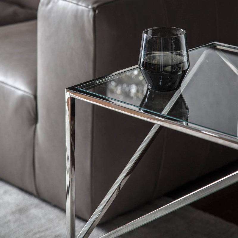 Gallery Interiors Parma Side Table Silver Small