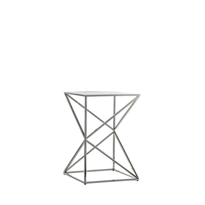 Gallery Interiors Parma Side Table Silver Small