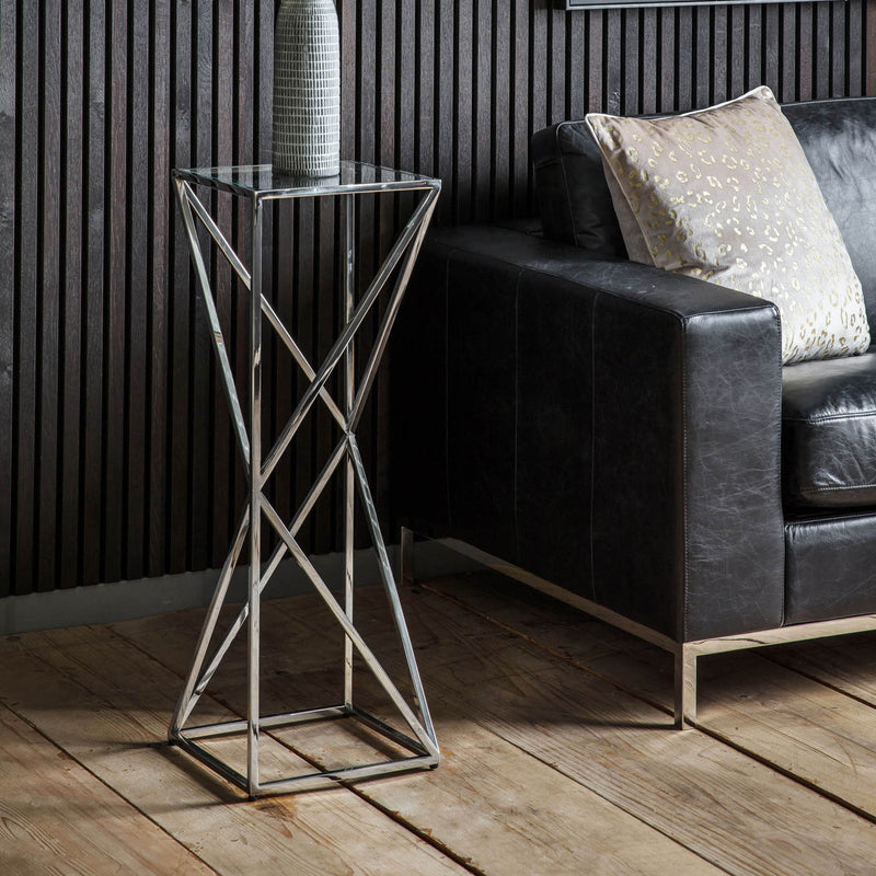 Gallery Interiors Parma Side Table Silver Large