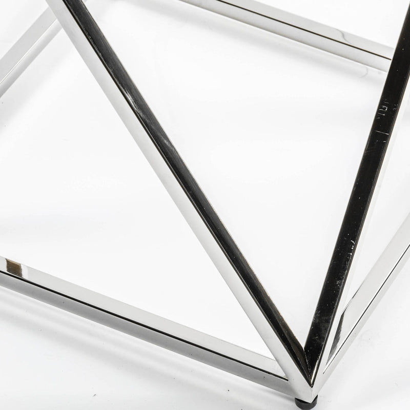 Gallery Interiors Parma Side Table Silver Large