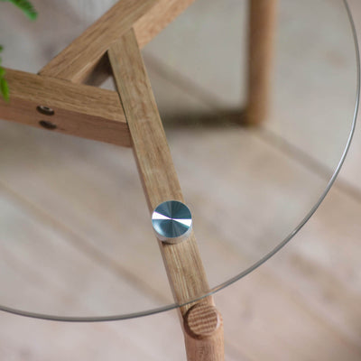 Gallery Interiors Blair Round Side Table Oak