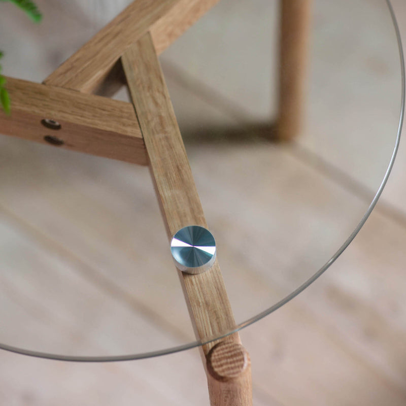 Gallery Interiors Blair Round Side Table Oak
