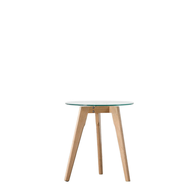 Gallery Interiors Blair Round Side Table Oak
