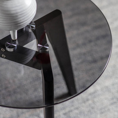 Gallery Interiors Blair Round Side Table Black