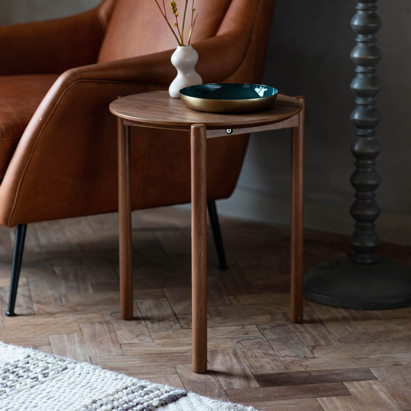 Gallery Interiors Burley Side Table Walnut