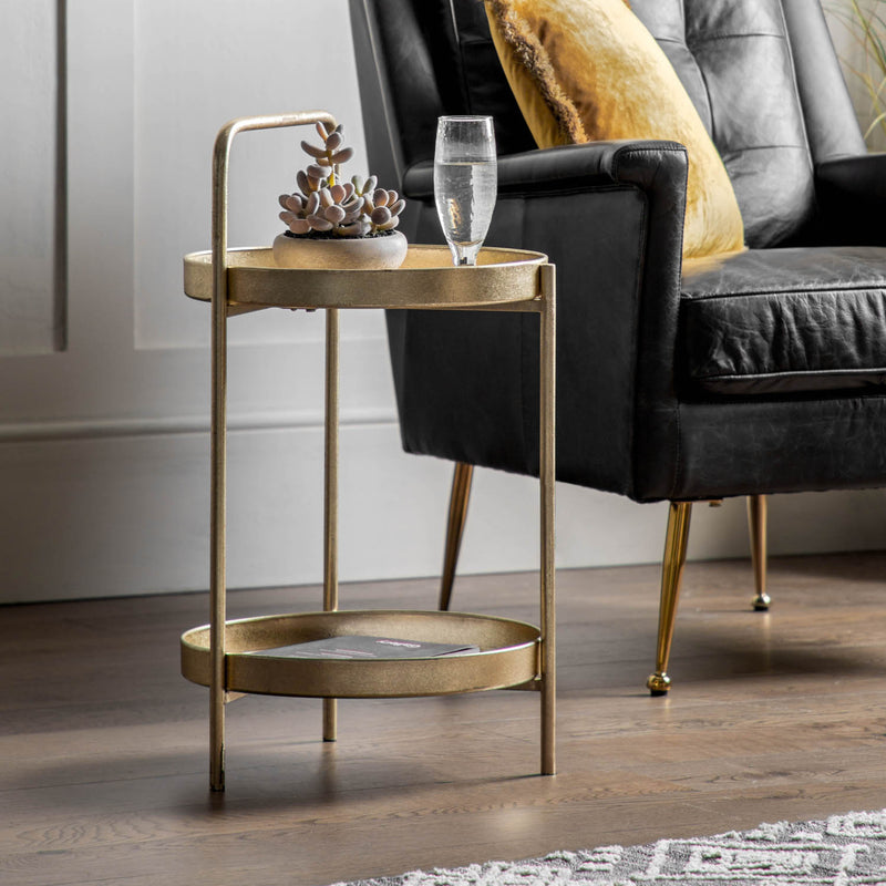 Gallery Interiors Sennen Side Table Gold