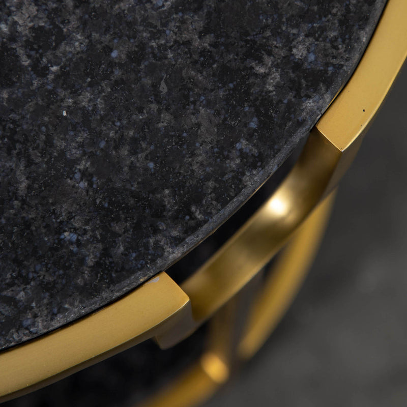 Gallery Interiors Weston Side Table Black Marble