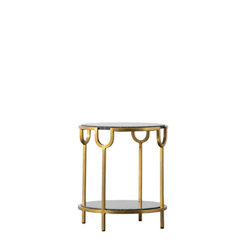 Gallery Interiors Weston Side Table Black Marble