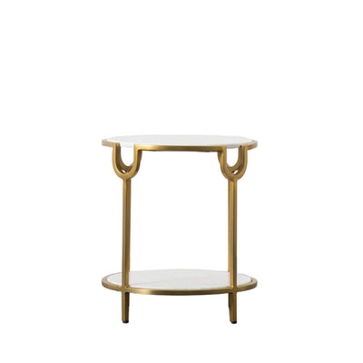 Gallery Interiors Weston Side Table White Marble