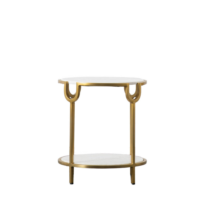 Gallery Interiors Weston Side Table White Marble