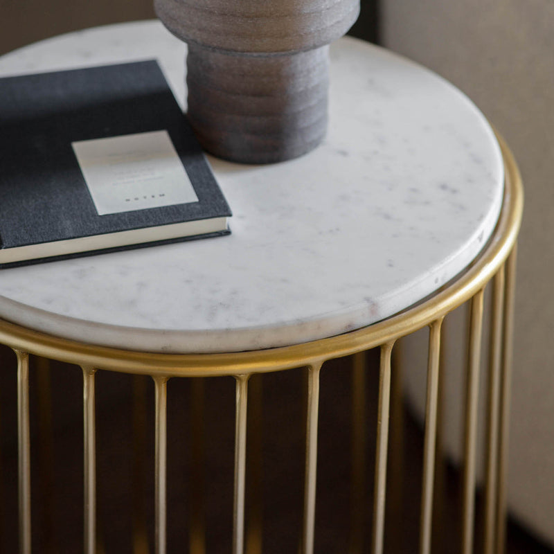 Gallery Interiors Riley Side Table Gold