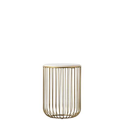 Gallery Interiors Riley Side Table Gold