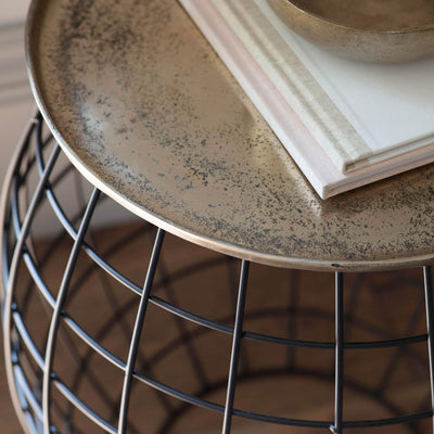 Gallery Interiors Rowen Side Table Antique Gold