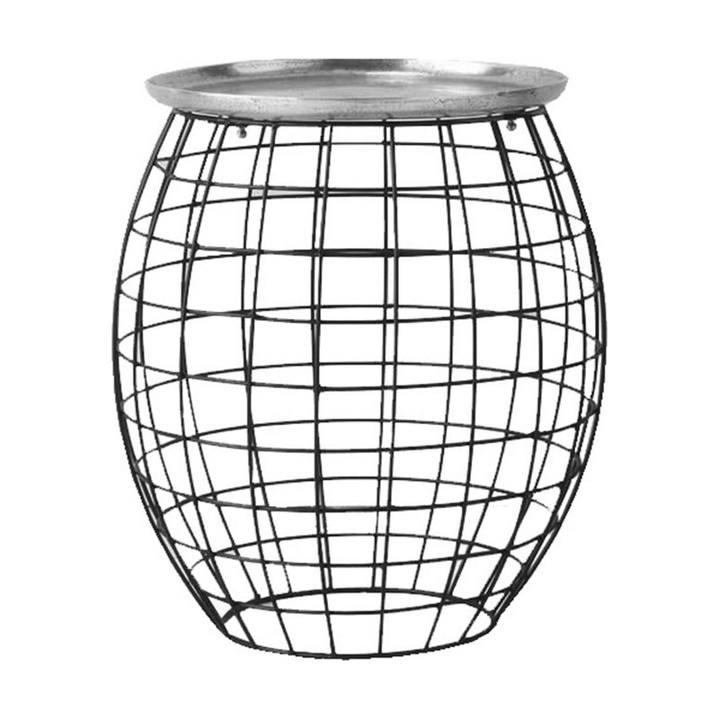 Gallery Interiors Rowen Side Table Antique Silver