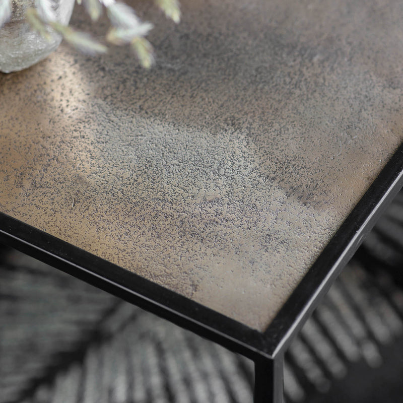 Gallery Interiors Hadston Side Table Antique Gold