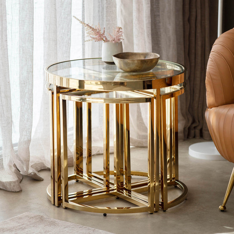 Gallery Interiors Moresco Side Table Gold