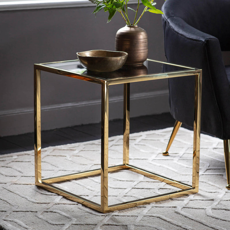 Gallery Interiors Santorini Side Table Gold