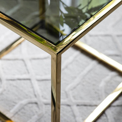 Gallery Interiors Santorini Side Table Gold