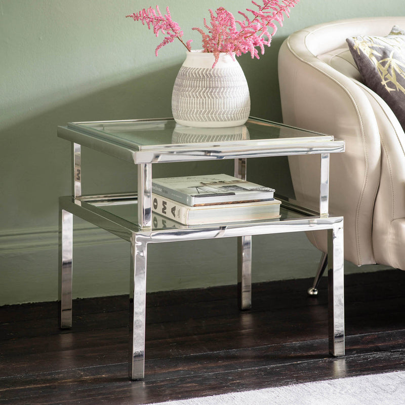 Gallery Interiors Salerno Side Table Silver