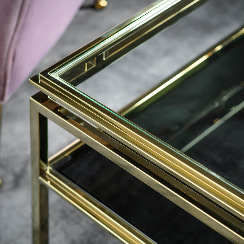 Gallery Interiors Cosenza Side Table Gold