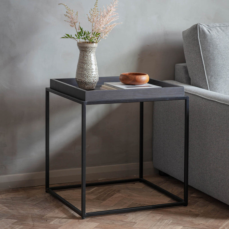 Gallery Interiors Forden Tray Side Table Black