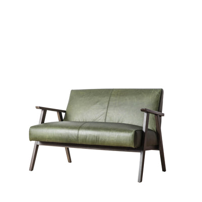 Gallery Interiors Neyland 2 Seater Sofa Heritage Green Leather