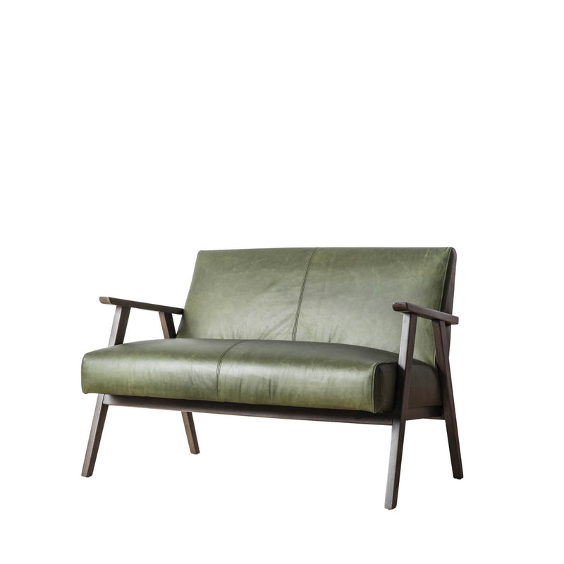 Gallery Interiors Neyland 2 Seater Sofa Heritage Green Leather