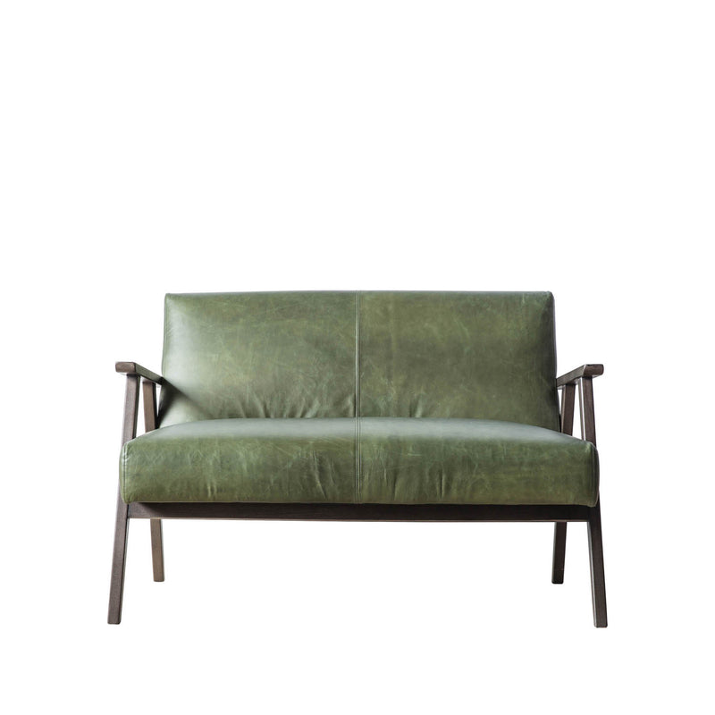 Gallery Interiors Neyland 2 Seater Sofa Heritage Green Leather