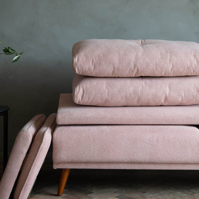 Gallery Interiors Farringdon 2 Seater Sofa Blush Linen