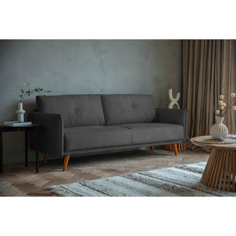 Gallery Interiors Farringdon 2 Seater Sofa Dark Grey Linen