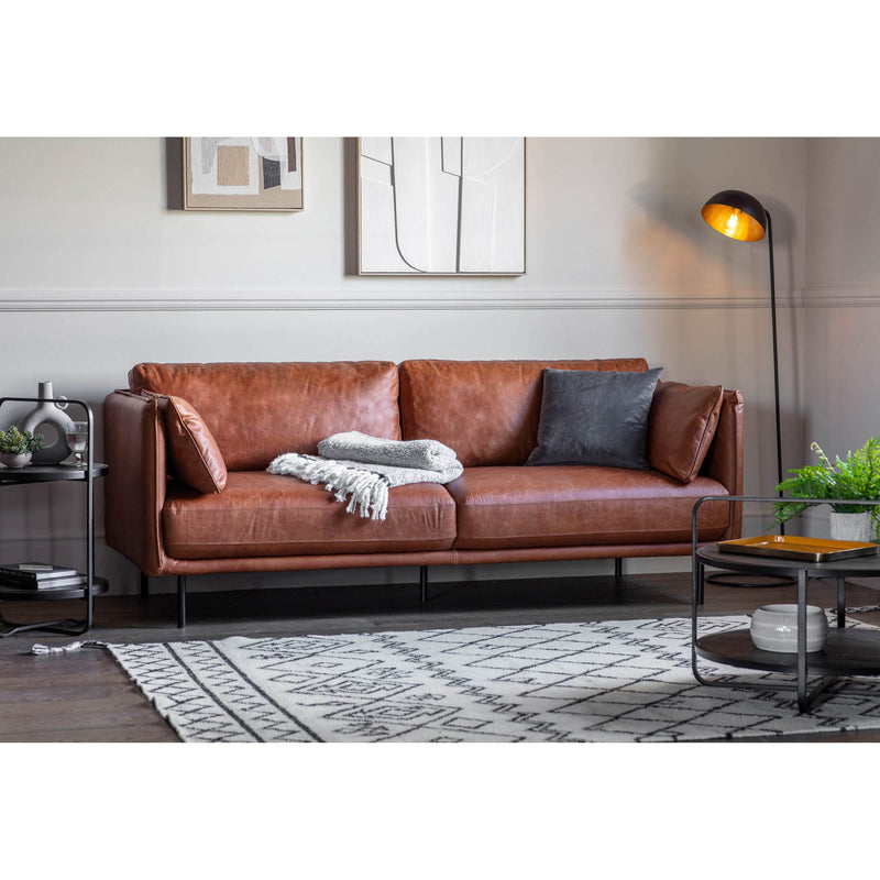 Gallery Interiors Wigmore Sofa Brown Leather