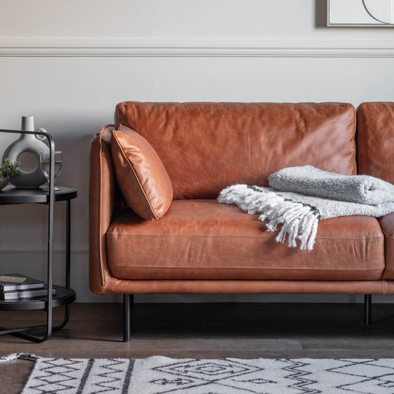 Gallery Interiors Wigmore Sofa Brown Leather