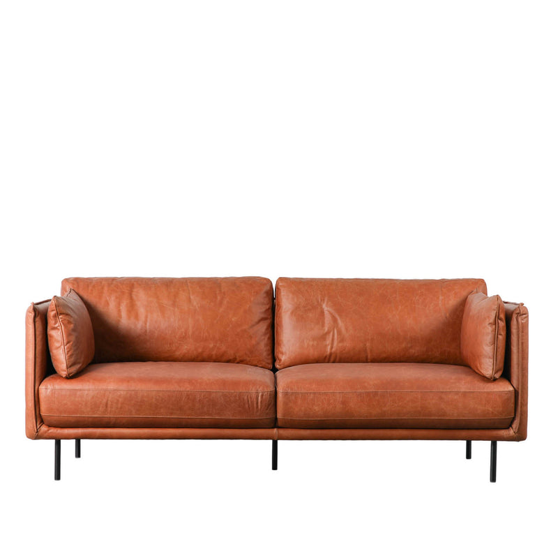 Gallery Interiors Wigmore Sofa Brown Leather