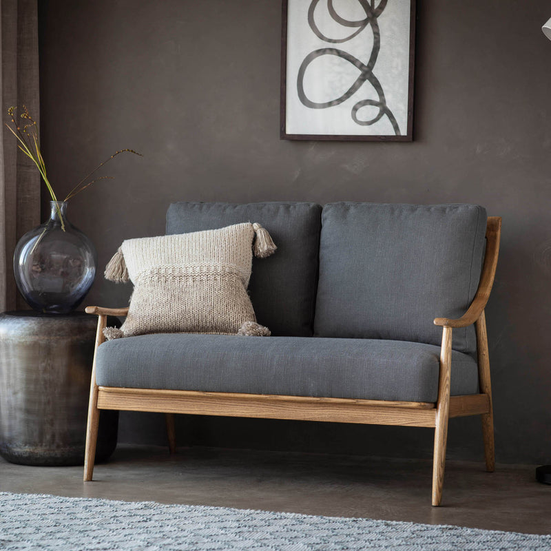 Gallery Interiors Reliant 2 Seater Sofa Dark Grey Linen