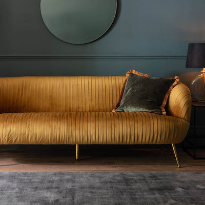 Gallery Interiors Valenza Sofa Gold Velvet