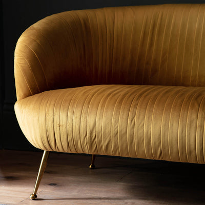 Gallery Interiors Valenza Sofa Gold Velvet