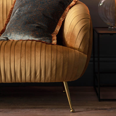 Gallery Interiors Valenza Sofa Gold Velvet