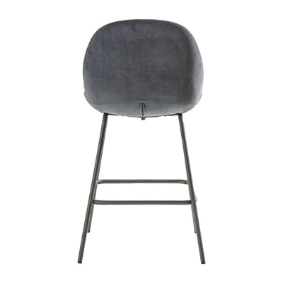 Gallery Interiors Flanagan Stool Dark Grey Velvet (2pk)