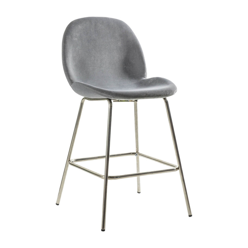 Gallery Interiors Flanagan Stool Light Grey Velvet (2pk)