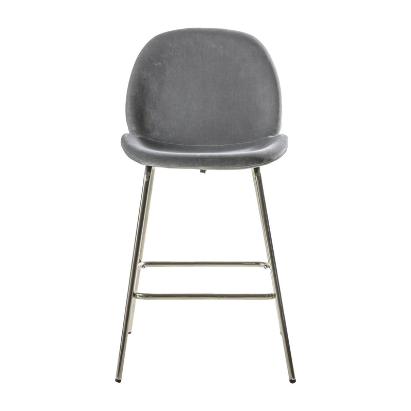 Gallery Interiors Flanagan Stool Light Grey Velvet (2pk)