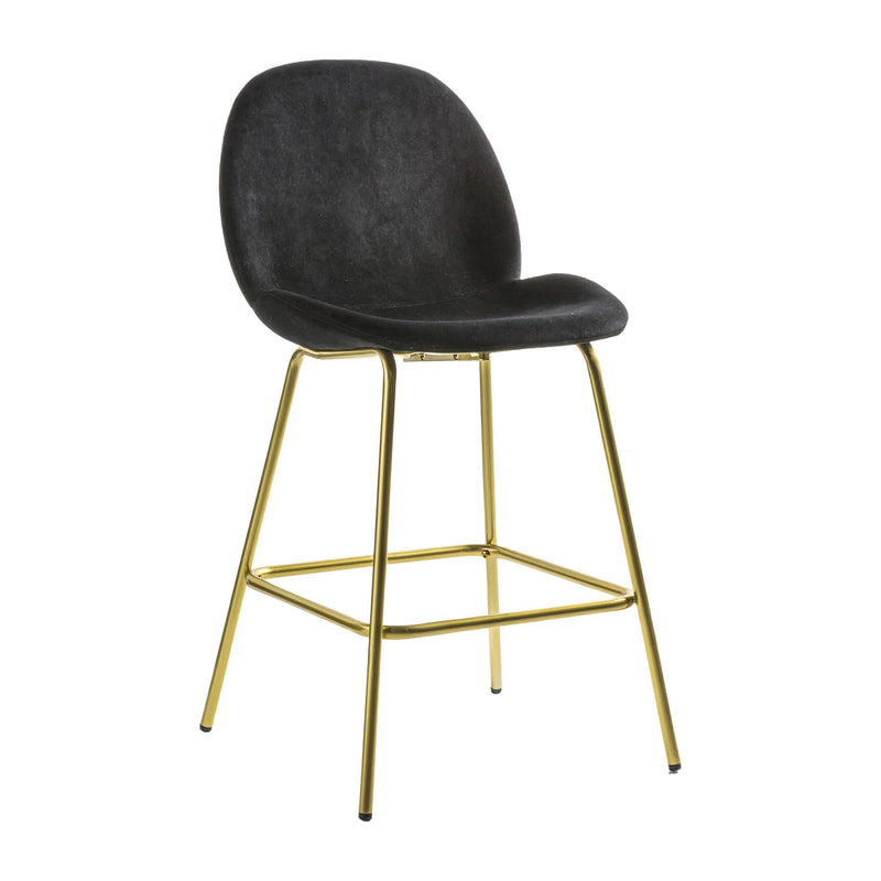 Gallery Interiors Flanagan Stool Black Velvet (2pk)