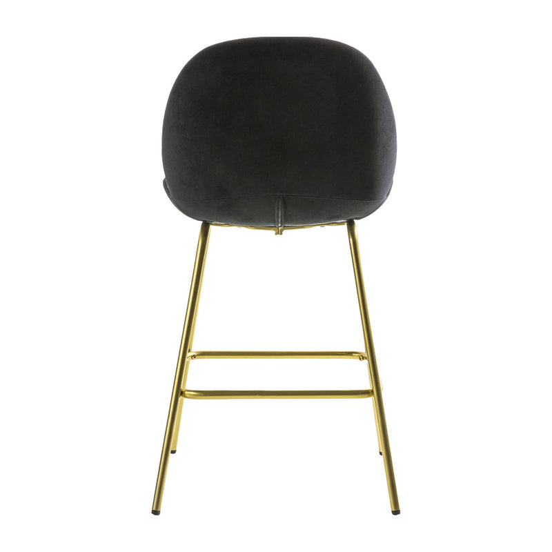 Gallery Interiors Flanagan Stool Black Velvet (2pk)