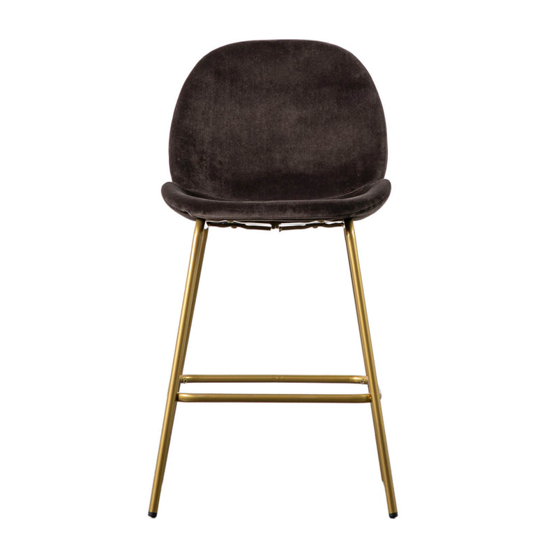 Gallery Interiors Flanagan Stool Chocolate Brown Velvet (2pk)